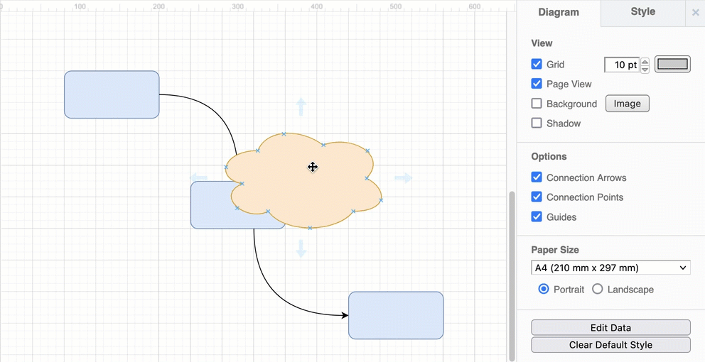 Bring overlapping shapes to the front or send them to the back via the Arrange tab