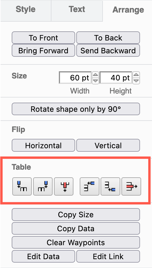 Use the table tools in the Arrange tab in the format panel to insert and delete columns and rows