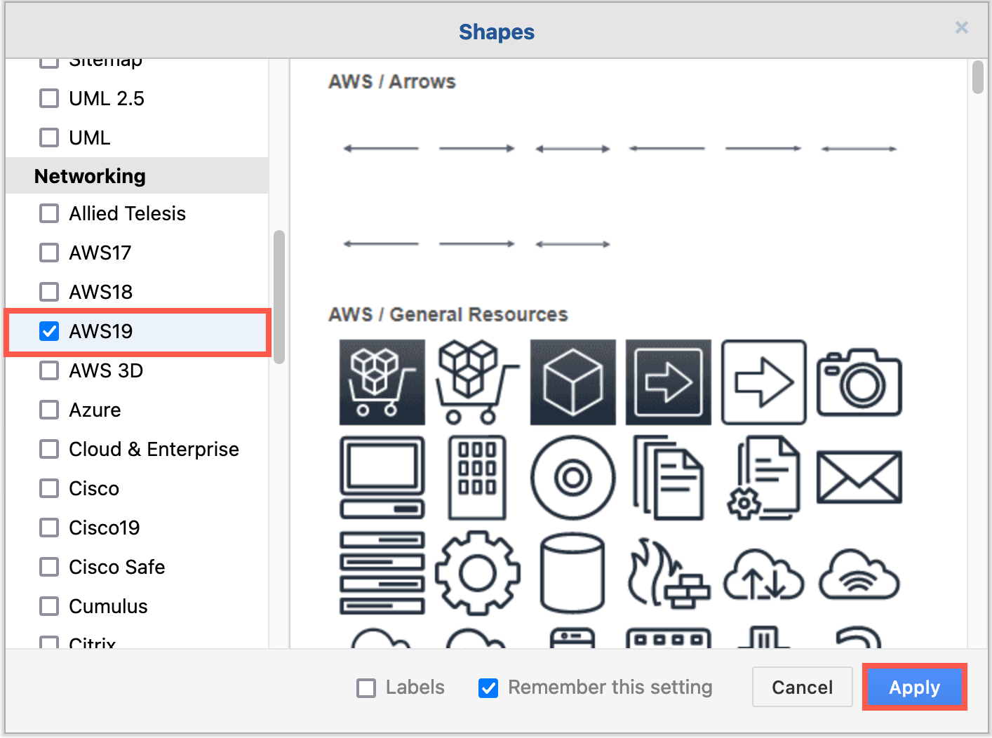 Enable whichever AWS library you want to use