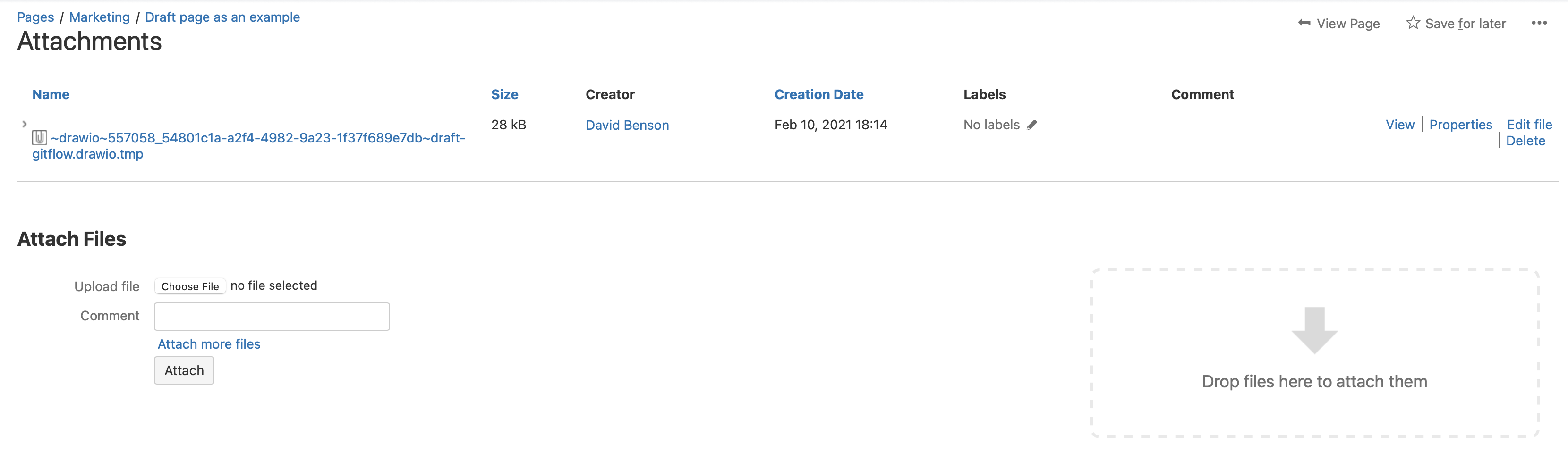 Download the .tmp file for the draw.io diagram you want to recover from the Confluence Cloud page attachments