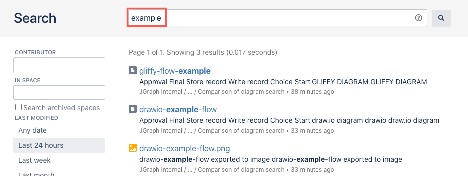 Search for a diagram filename in Confluence Server