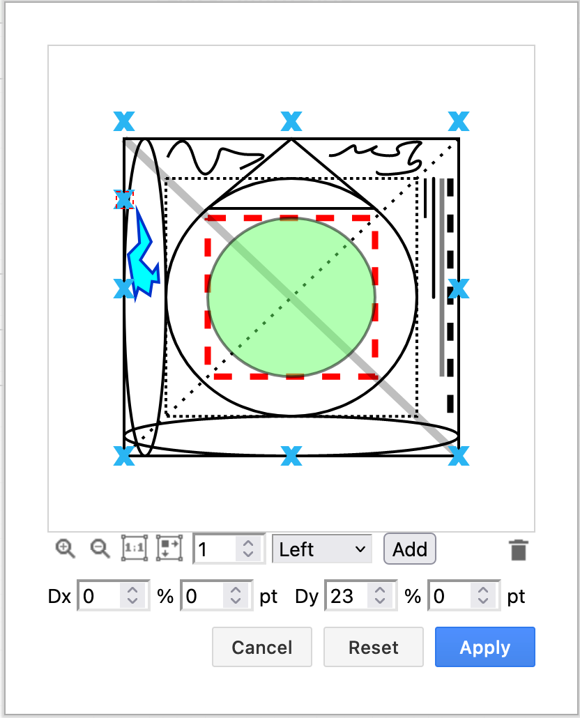 Edit the connection points visually, even on a custom shape with diagrams.net