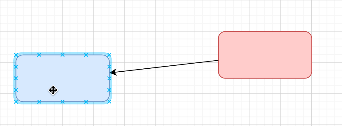 Floating connector - Drop the connector on the target shape when the outline is blue