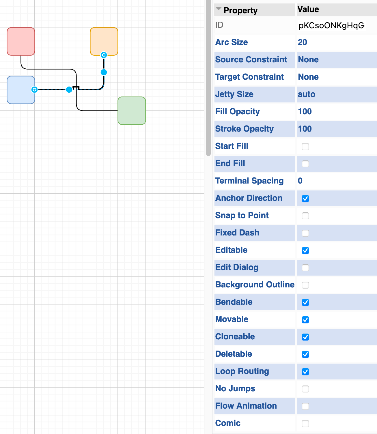 Manually style your connector using key=value pairs in the Edit Style dialog