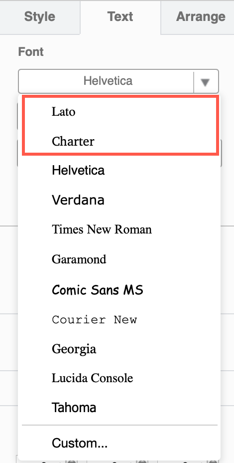 Customise the fonts in diagrams.net