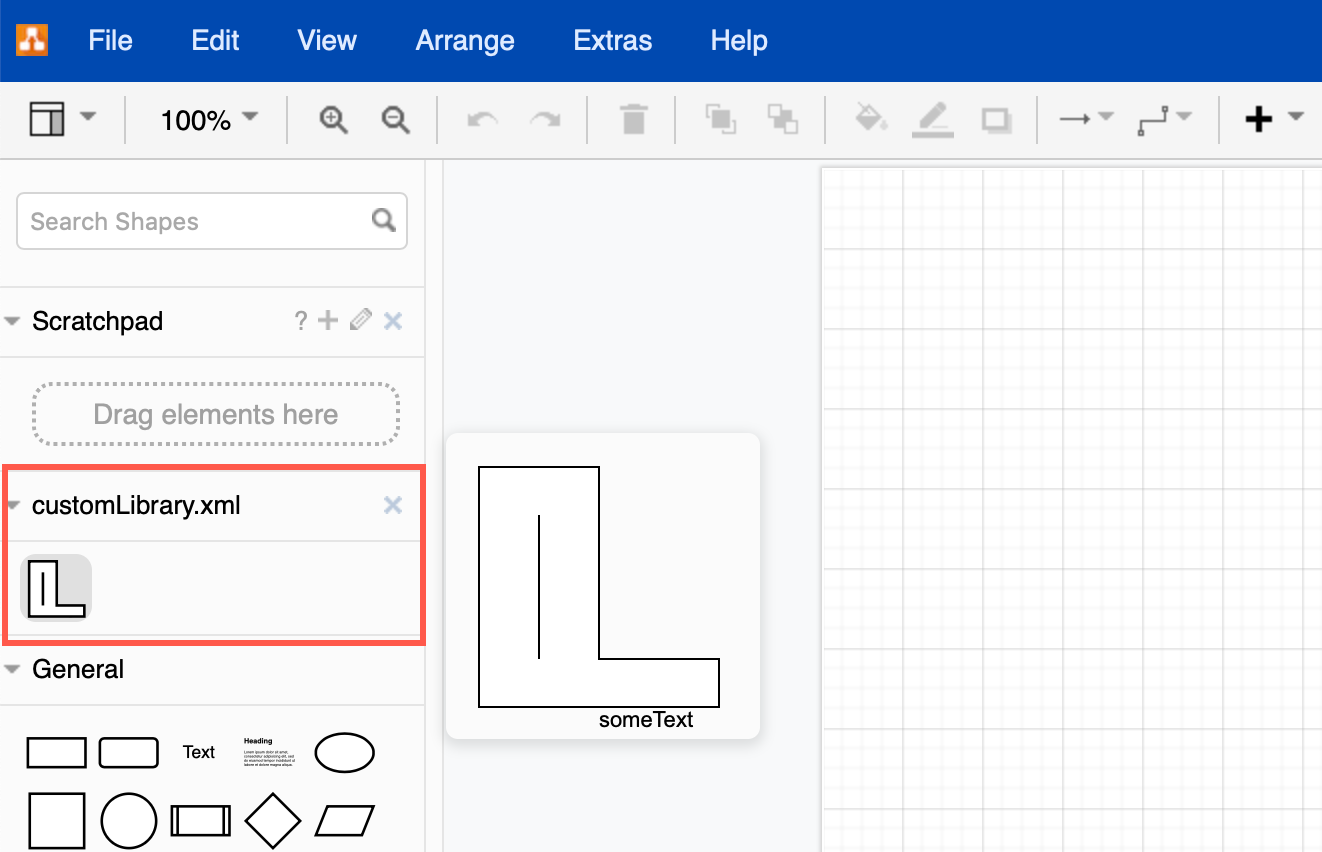 Custom libraries appear under the scratchpad in Confluence Cloud