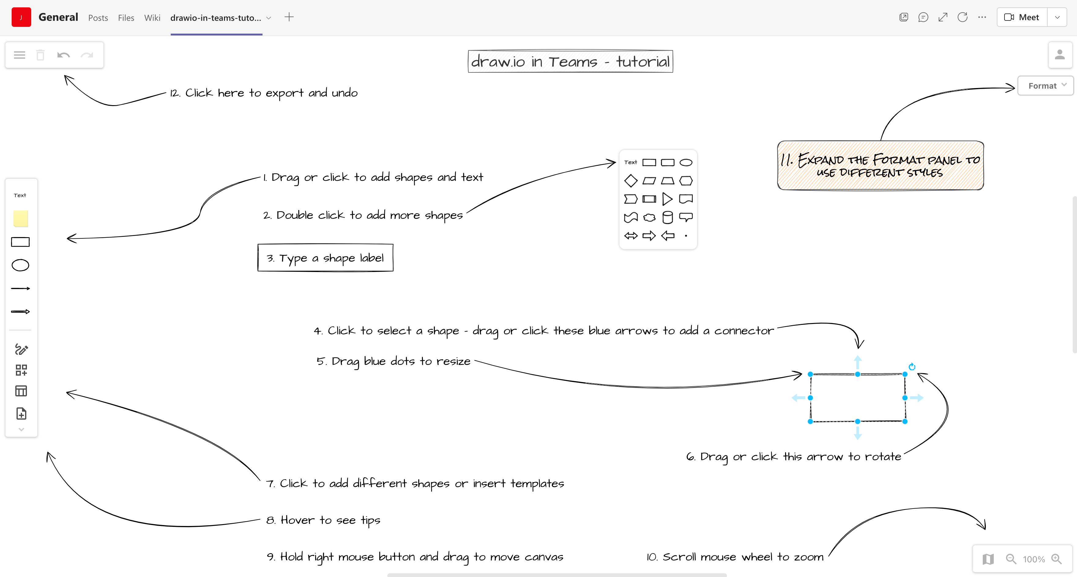 draw.io in Teams: A basic visual tutorial