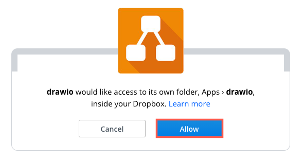 Allow diagrams.net to use Dropbox as a storage location for your diagram files