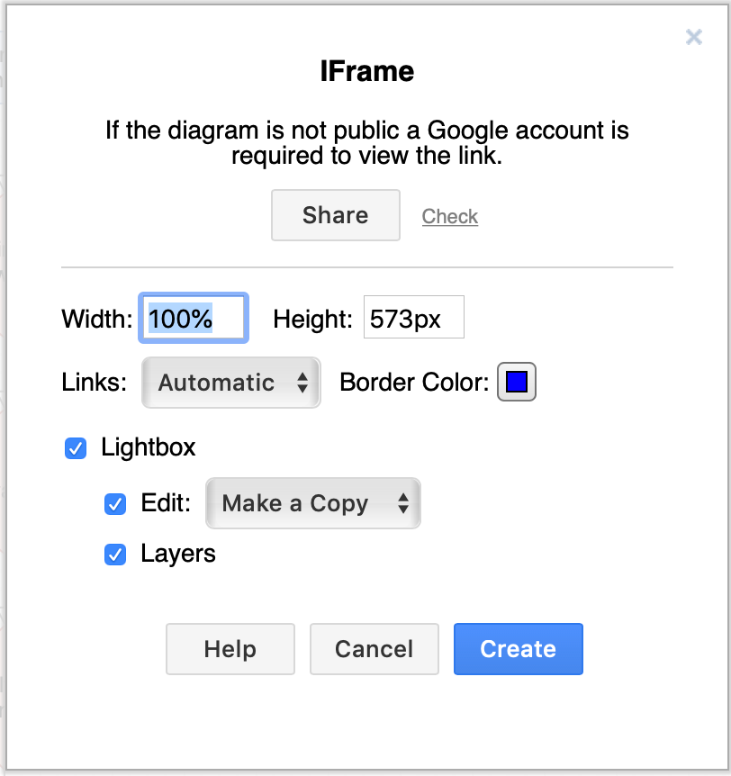 Generate a HTML code version of your diagram containing an iFrame