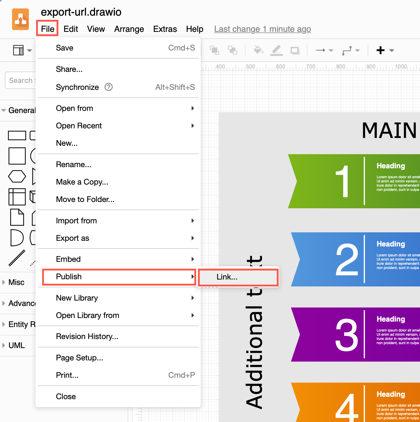 Publish your diagram stored on Google Drive as a link