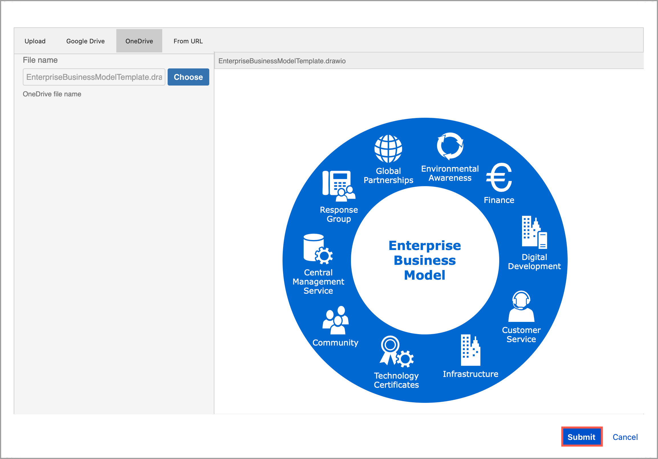 Check the preview of your .drawio diagram file on Google Drive