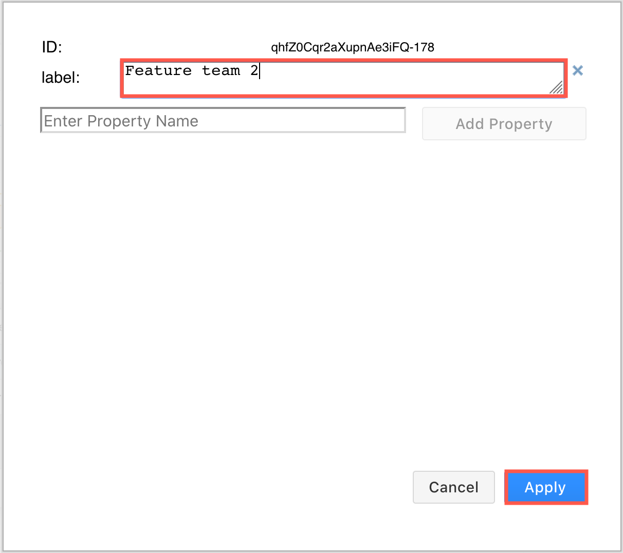 In the Edit Data dialog for that layer, change the label text and click Apply to rename it