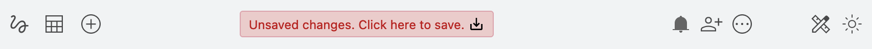 Click on the unsaved changes warning in the toolbar diagrams.net in modern mode to choose a location to store your diagram file