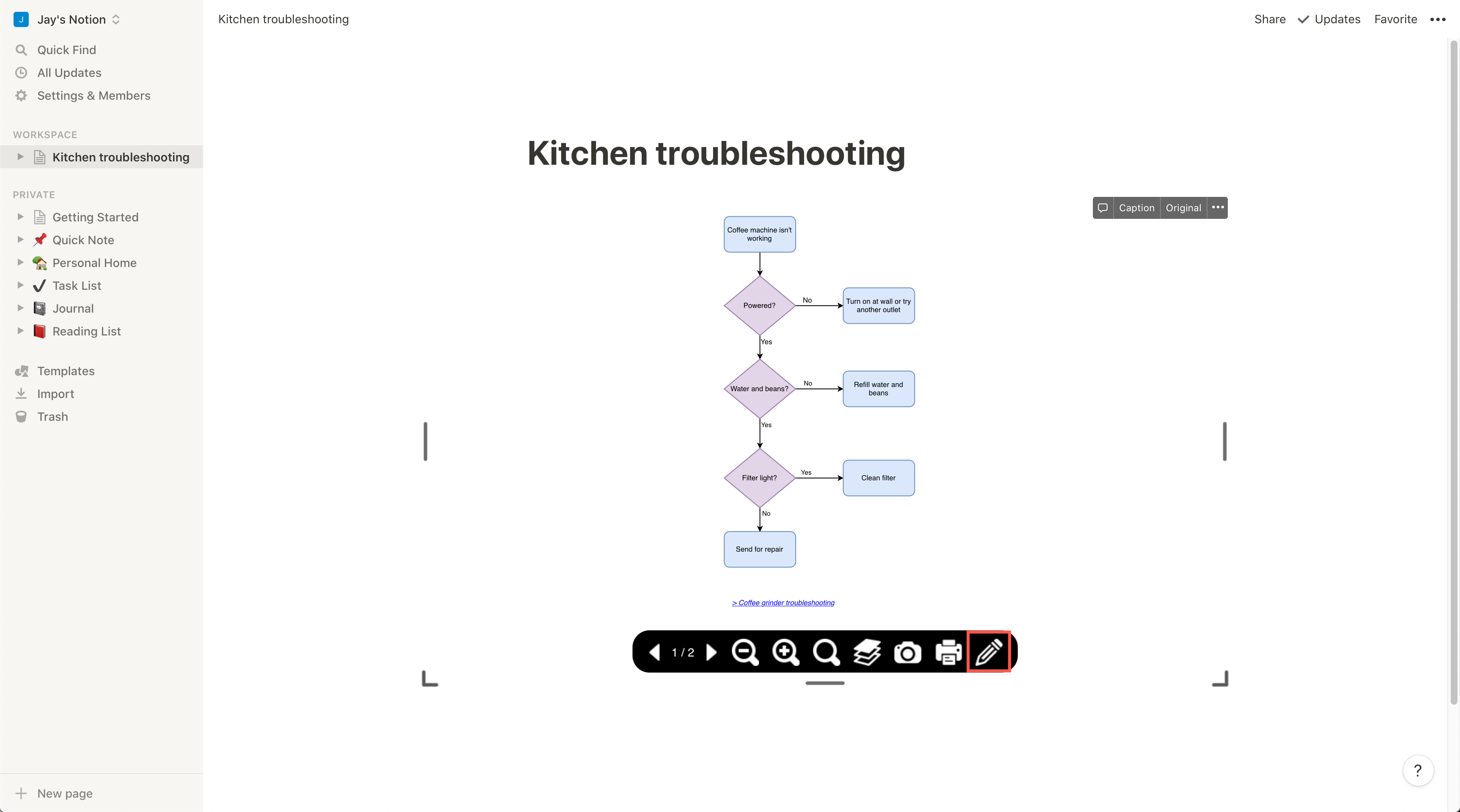 Click the pen icon to open a copy of the diagram in the diagrams.net editor