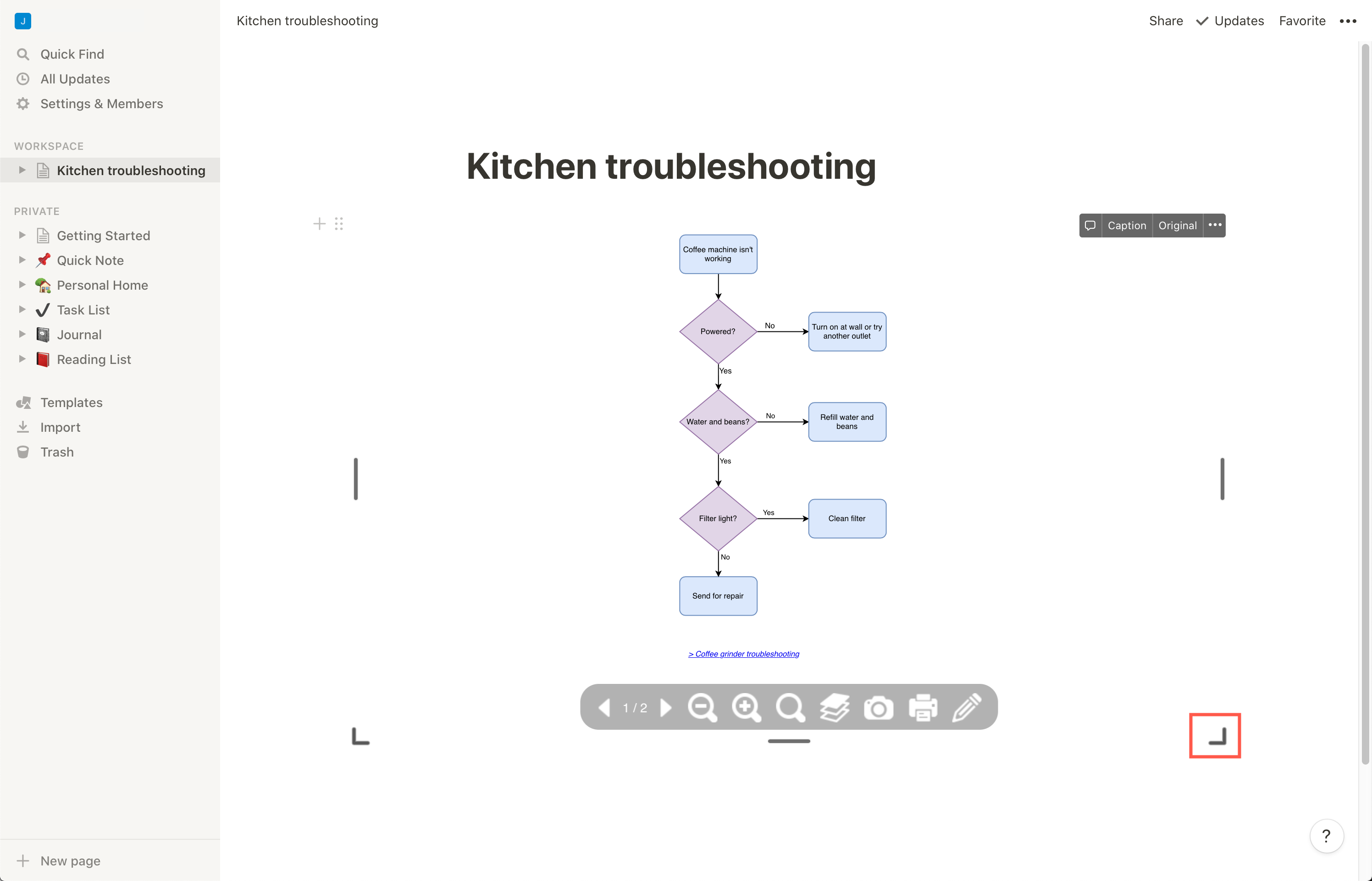 Select the diagram, then drag the black resize handles to make your diagram larger or smaller