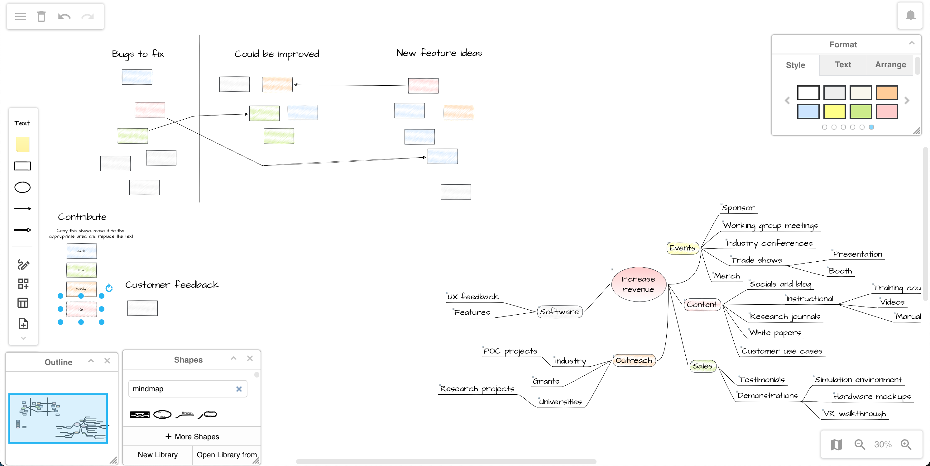 Brainstorm and plan projects on an online whiteboard with sketch.diagrams.net