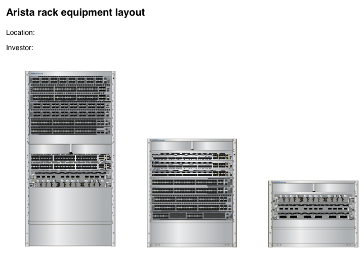 An Arista rack diagram layout, created with diagrams.net