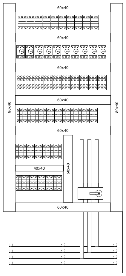 An electronics cabinet diagram, created at diagrams.net