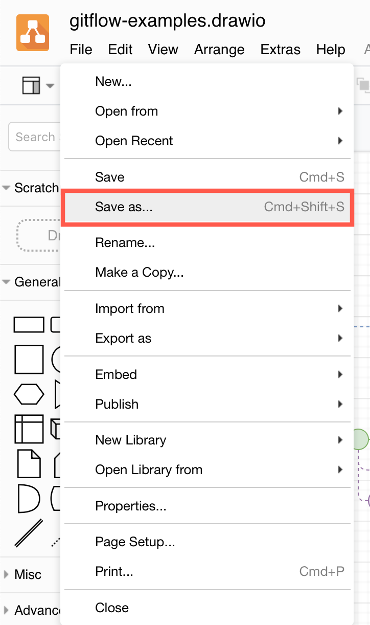 Select File > Save as to save your diagram as a PNG image