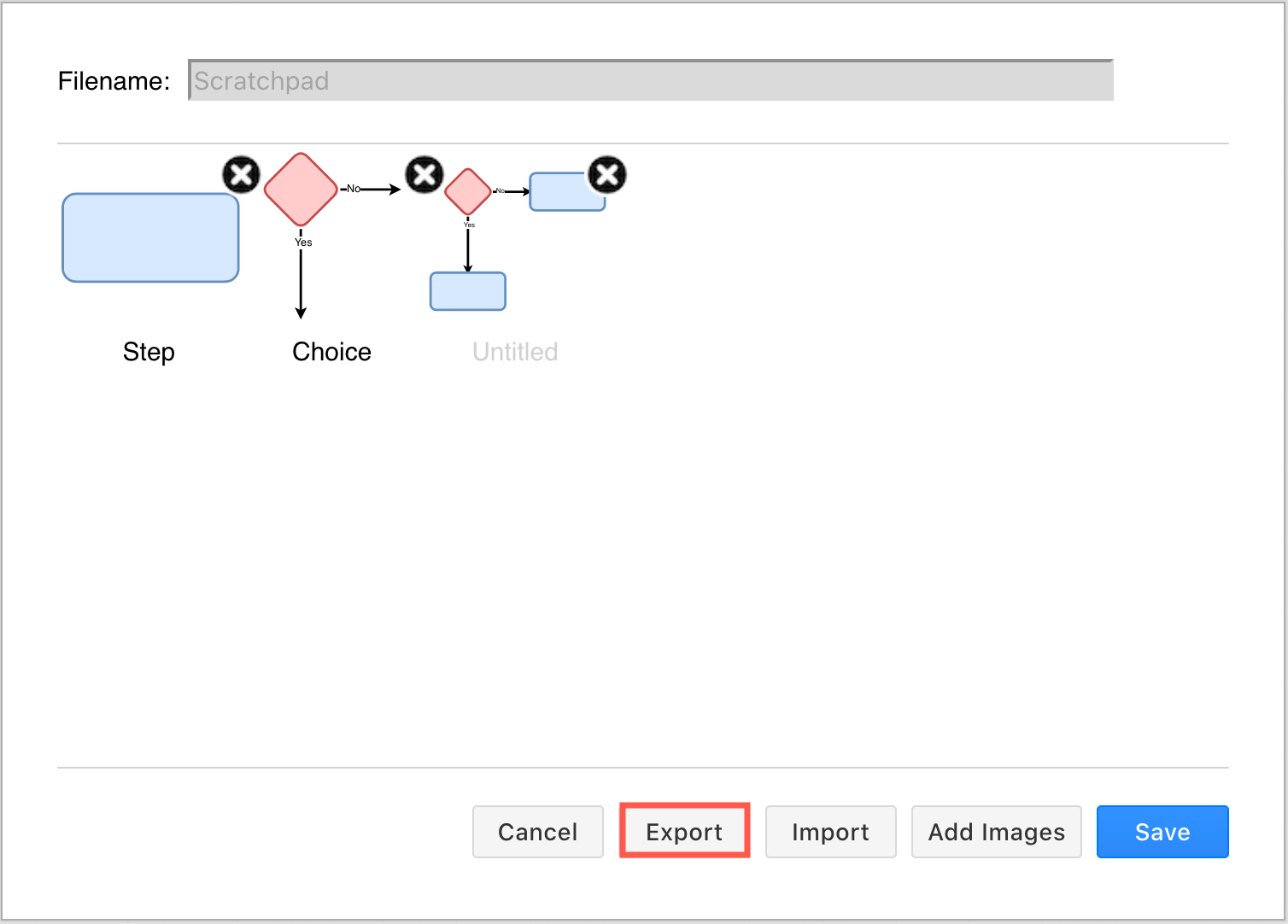 Export the scratchpad as a custom library in diagrams.net