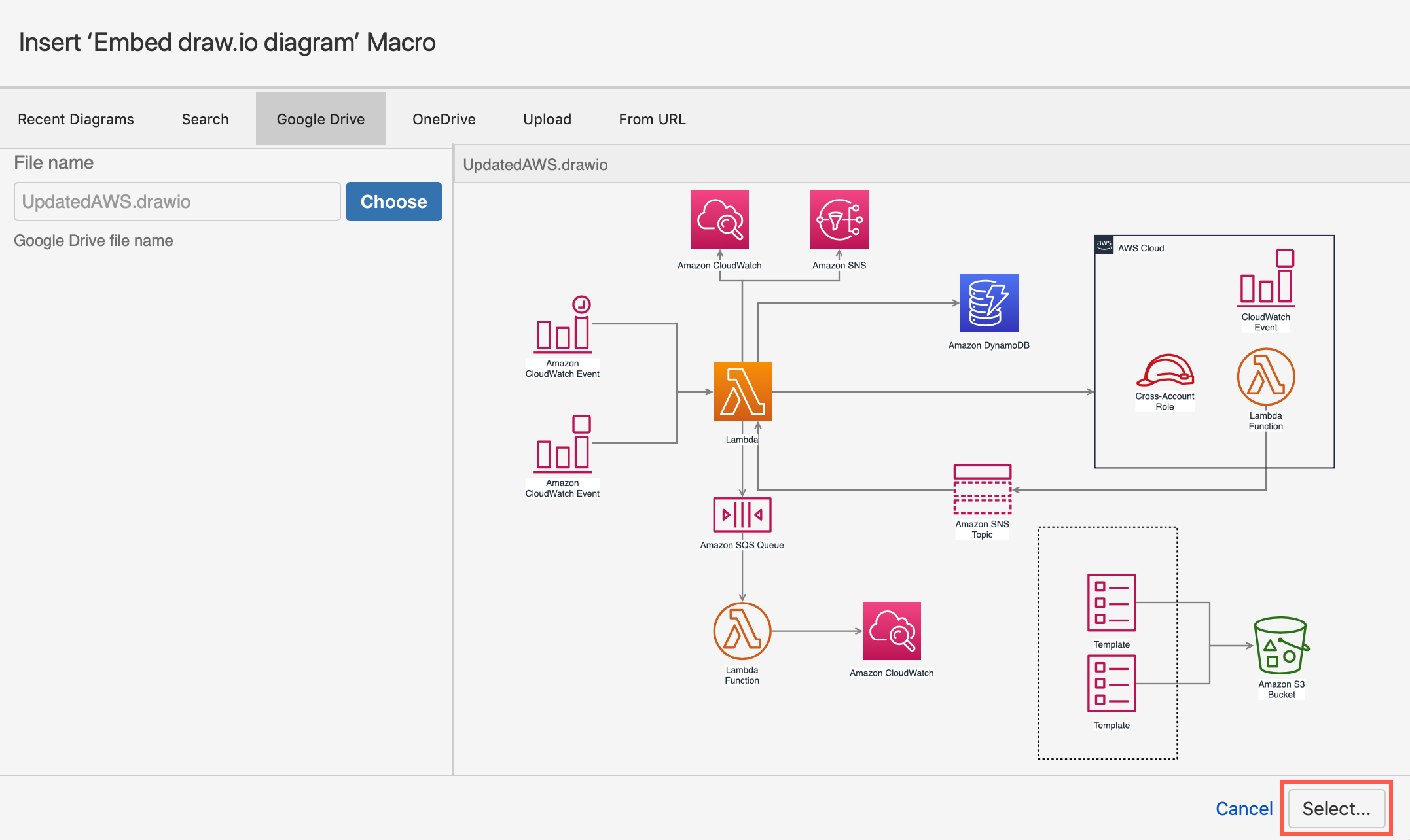 Check the preview of your .drawio diagram file on Google Drive