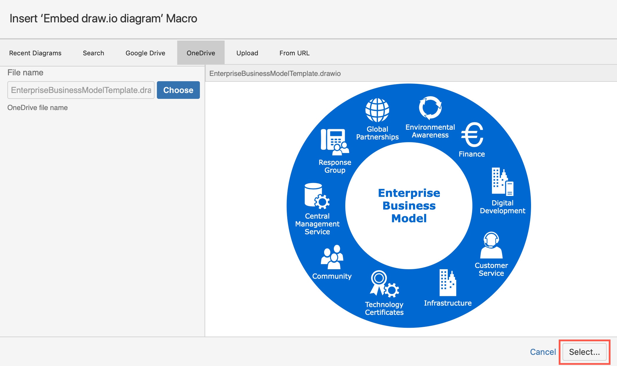 Check the preview of your diagram file on OneDrive