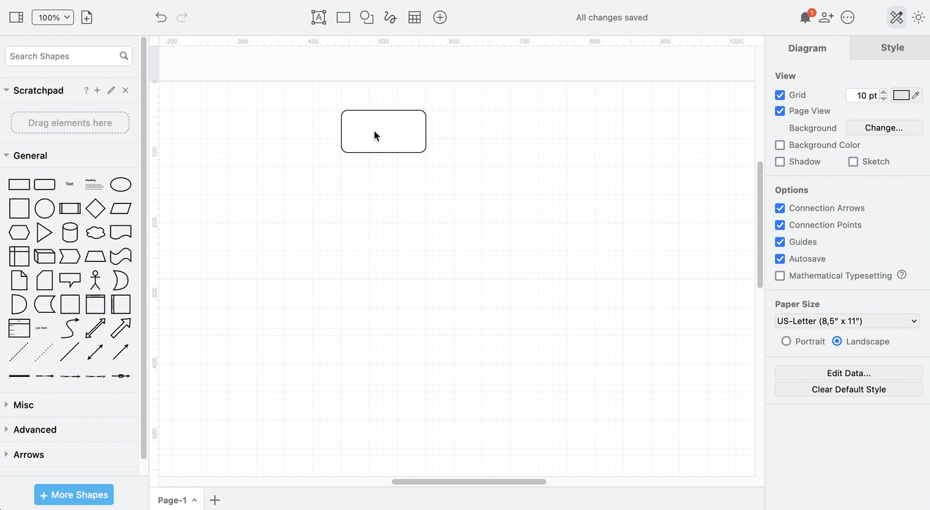 Context-sensitive shape selection box from an existing shape