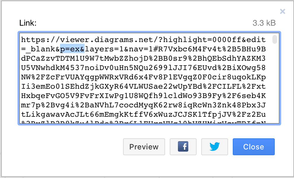 Share a link to your diagram and enable the explore plugin