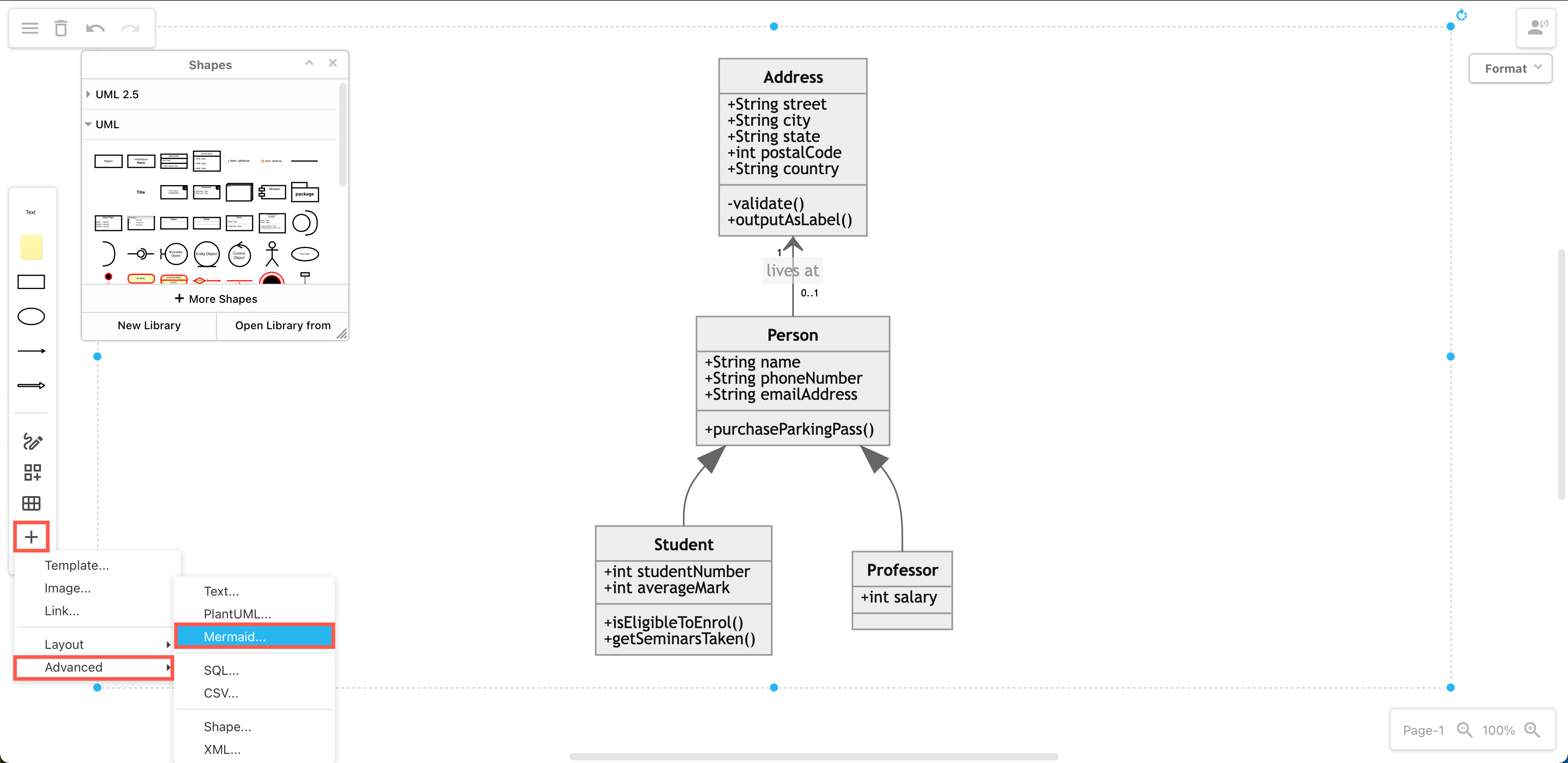 Insert a diagram generated from Mermaid syntax via the Sketch online whiteboard toolbar