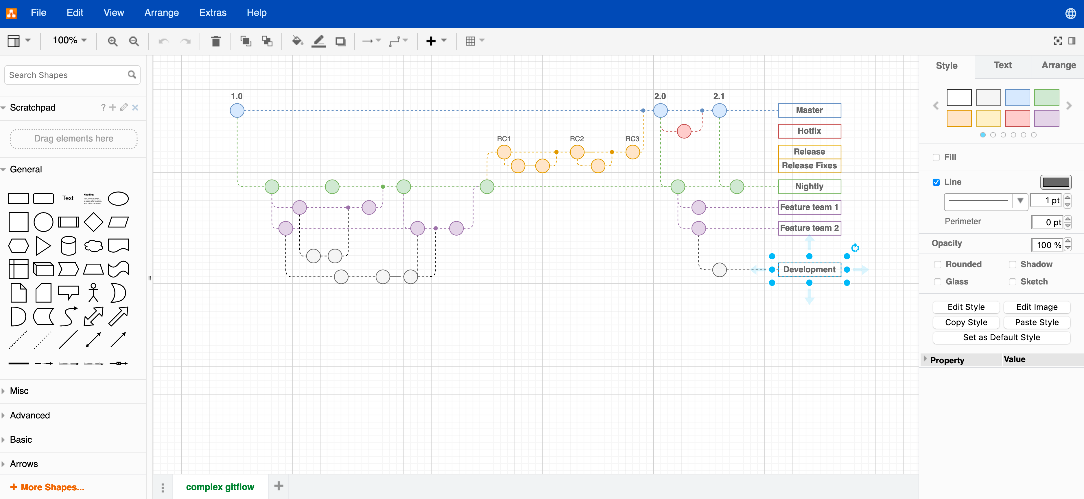 Choose your favourite UI theme in diagrams.net from Kennedy, Atlas, Dark, Minimal and Sketch