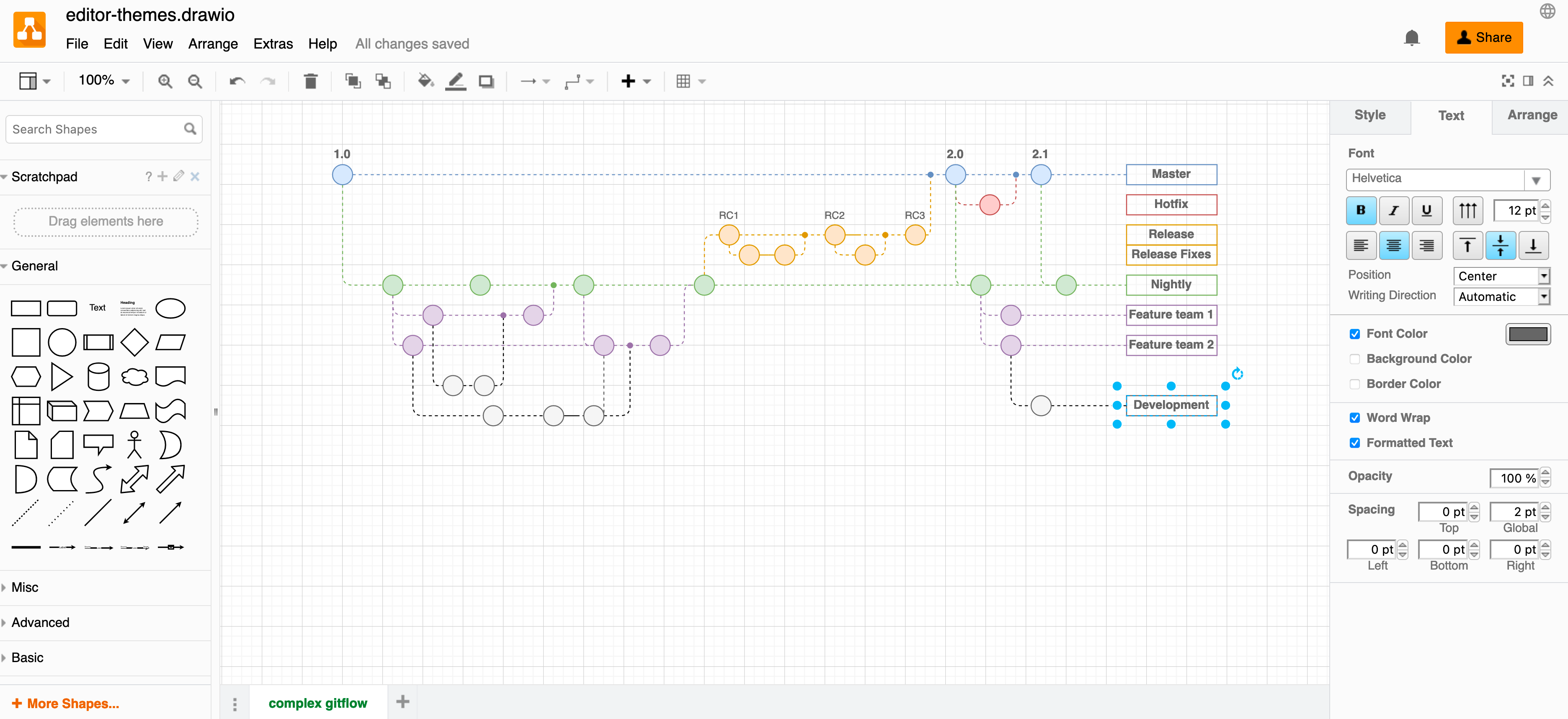 Choose your favourite UI theme in diagrams.net from Kennedy, Atlas, Dark, Minimal and Sketch