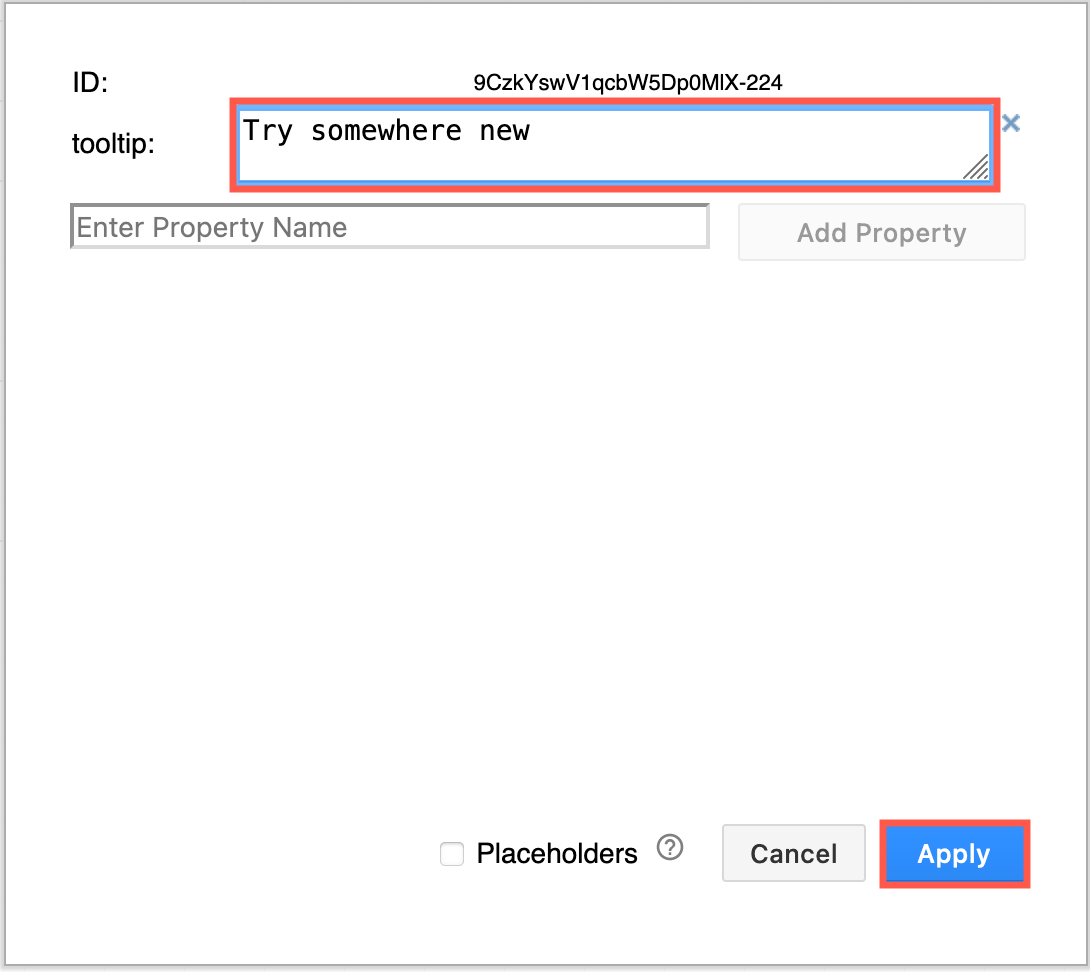 Enter the text for your tooltip in the shape properties dialog, then press apply to return to the diagrams.net editor